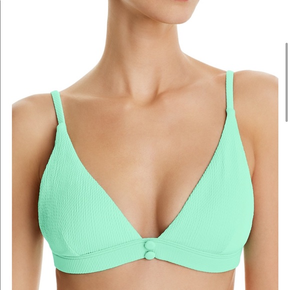 Red carter textured triangle bikini top - Picture 1 of 7